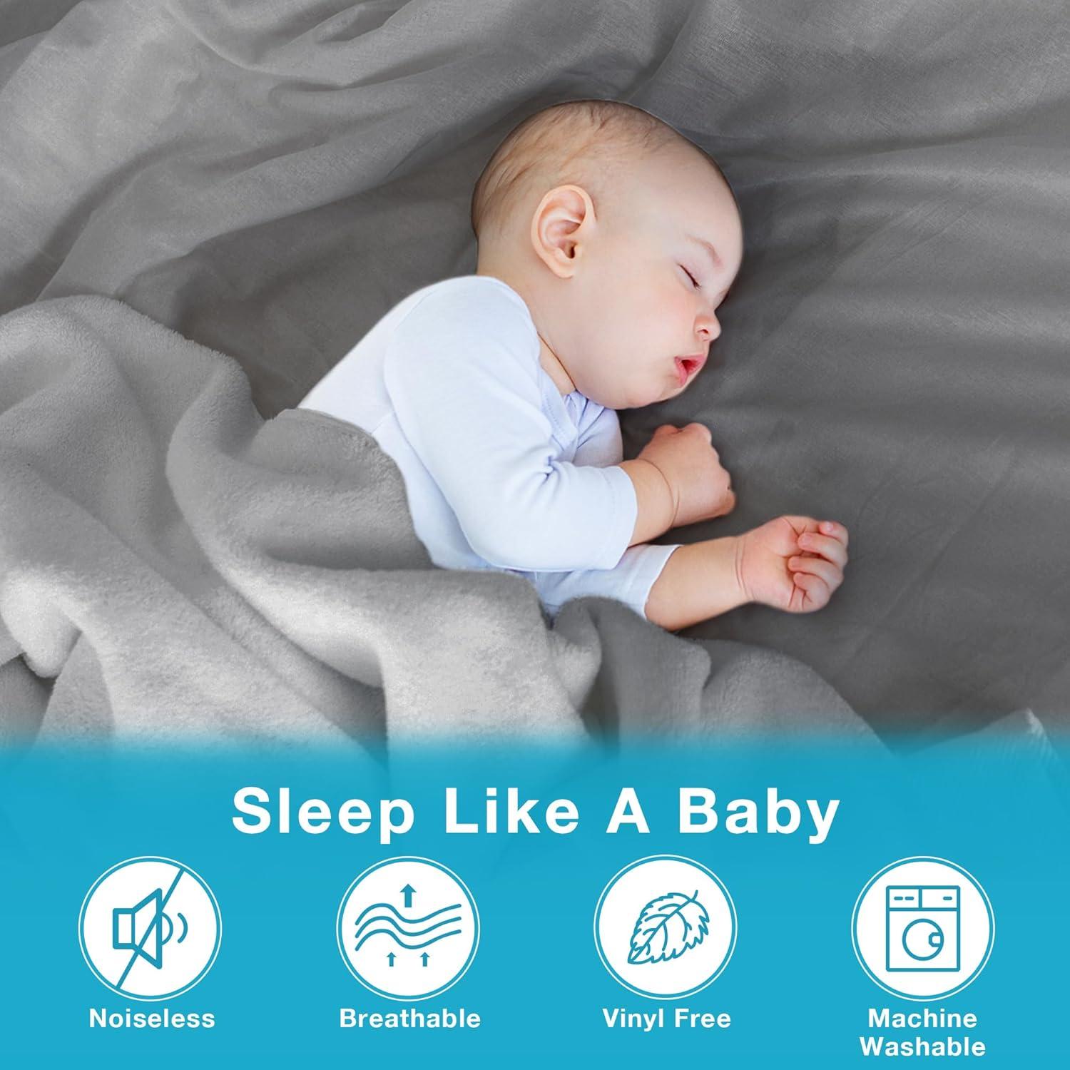 imageLunsing Twin Mattress Protector Soft Breathable Waterproof Twin Size Mattress Pad Cover 616 inches Deep Pocket 4 Straps WhiteGray
