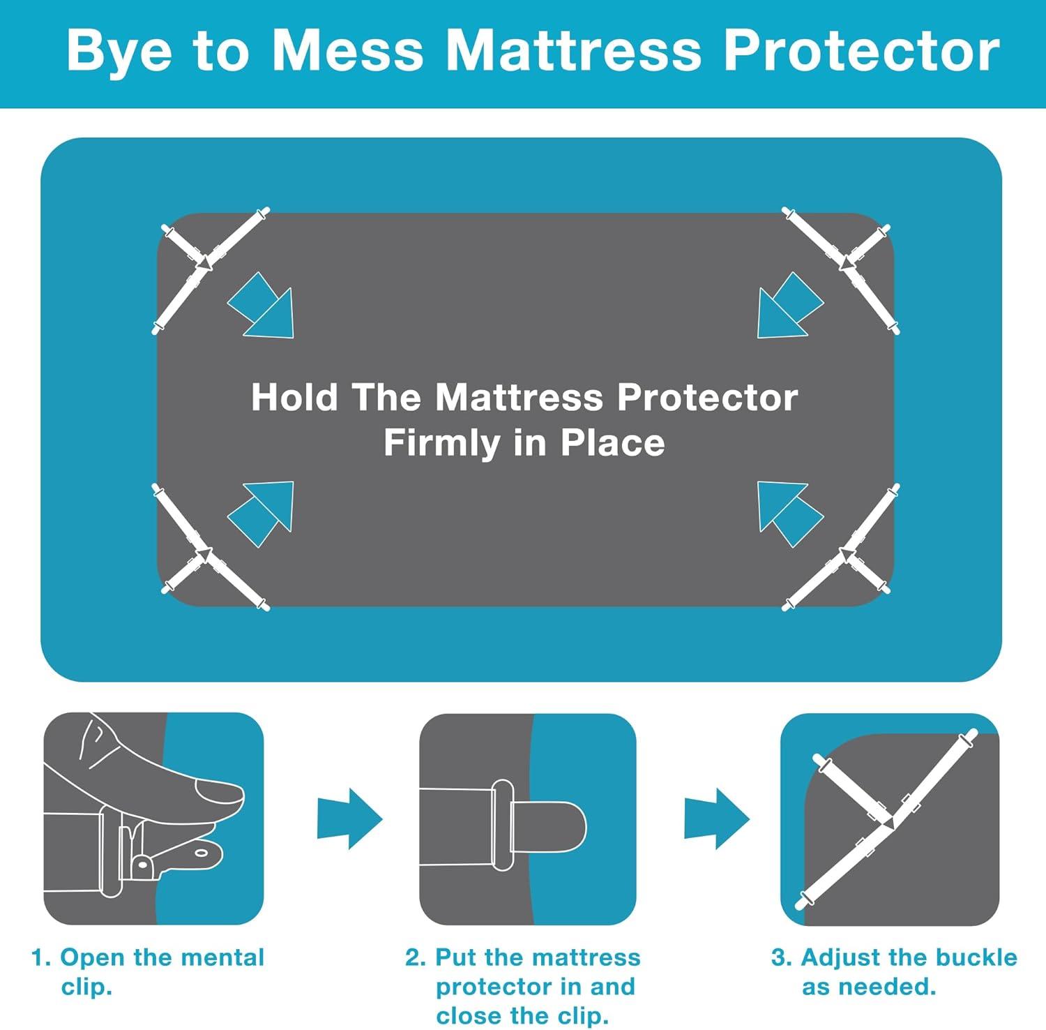 imageLunsing Twin Mattress Protector Soft Breathable Waterproof Twin Size Mattress Pad Cover 616 inches Deep Pocket 4 Straps WhiteWhite