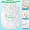 imageLunsing 2 Pack Waterproof Twin Mattress Protector Soft Breathable and Noiseless Twin Size Mattress Pad Cover with 616 in Deep PocketsWhite