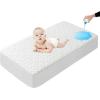 imageLunsing 2 Pack Waterproof Twin Mattress Protector Soft Breathable and Noiseless Twin Size Mattress Pad Cover with 616 in Deep PocketsWhite