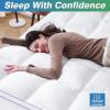 imageLunsing California King Mattress Topper Extra Thick Pillow Top Cal King Size Mattress Pad Cover for Back Pain with 621 inches Deep Pocket 72x84 Inches White 900CK