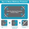 imageLunsing Twin Mattress Protector Soft Breathable Waterproof Twin Size Mattress Pad Cover 616 inches Deep Pocket 4 Straps WhiteWhite