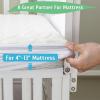 imageLunsing Waterproof Crib Mattress Protector Soft Breathable and Noiseless Baby Mattress Pad Cover with 413 in Deep PocketsWhite