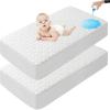 imageLunsing 2 Pack Waterproof Crib Mattress Protector Soft Breathable and Noiseless Baby Mattress Pad Cover with 413 in Deep Pockets
