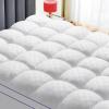 imageLunsing California King Mattress Topper Extra Thick Pillow Top Cal King Size Mattress Pad Cover for Back Pain with 621 inches Deep Pocket 72x84 Inches White 900CK