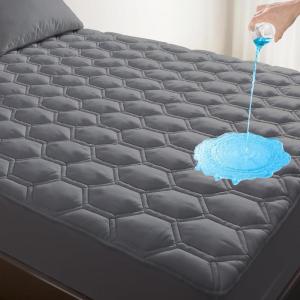 imageLunsing Twin Mattress Protector Waterproof Breathable Soft Twin Size Mattress Pad Cover Machine Washable 616 in Deep Pocket GreyGray