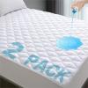 imageLunsing Queen Mattress Protector Soft Breathable Waterproof Queen Size Mattress Pad Cover 618 inches Deep Pocket GreyWhite