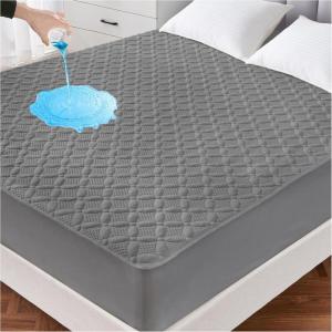 imageLunsing Waterproof King Mattress Protector Soft Breathable and Noiseless King Size Mattress Pad Cover with 618 in Deep PocketsGray